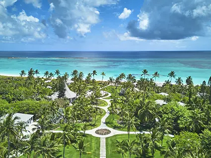 The resort from above at The Potlatch Club, Eleuthera