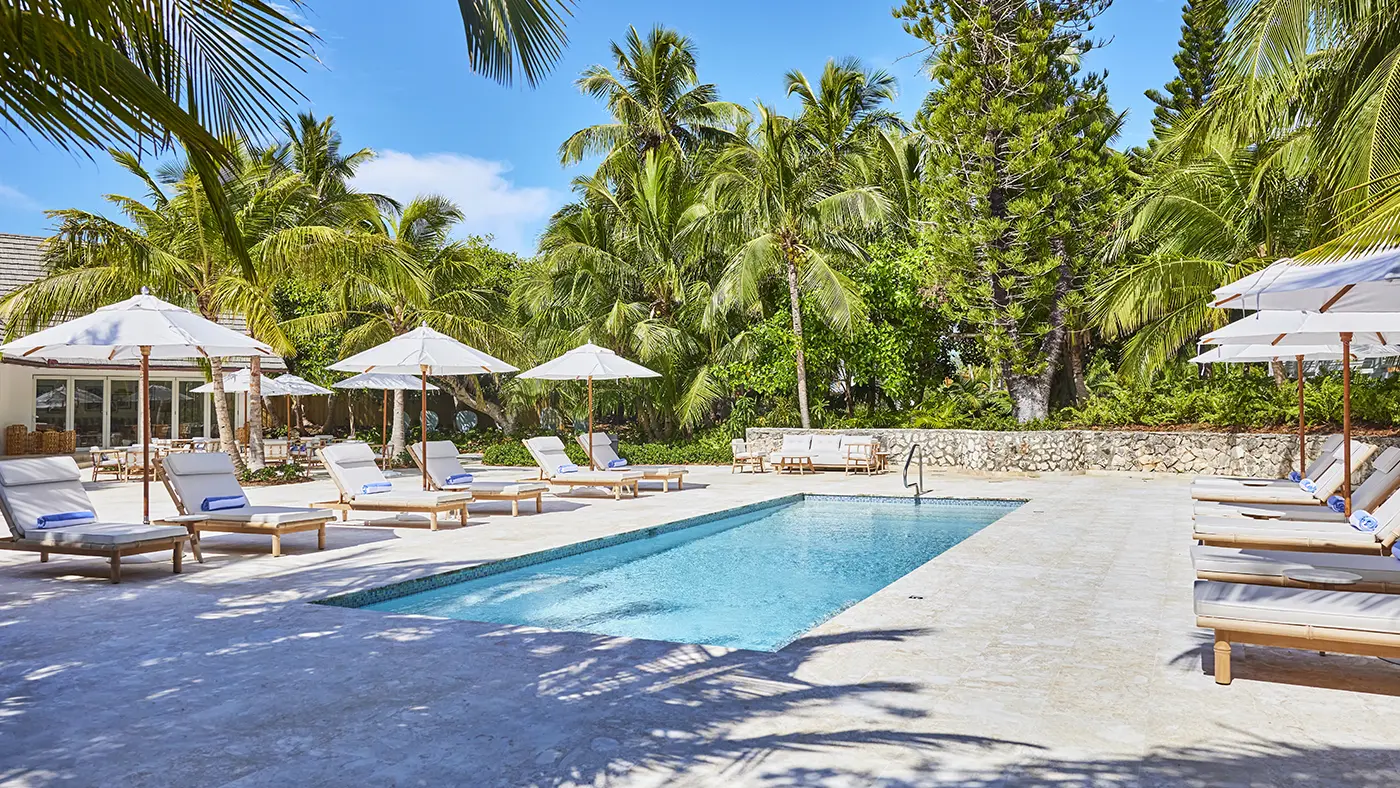 Axqua Spa pool terrace at The Potlatch Club Eleuthera