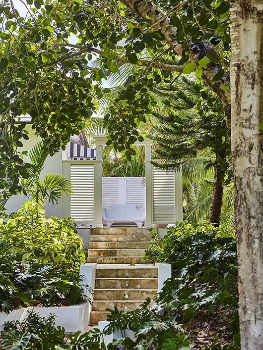 A few steps up to Spa heaven at The Potlatch Club Eleuthera