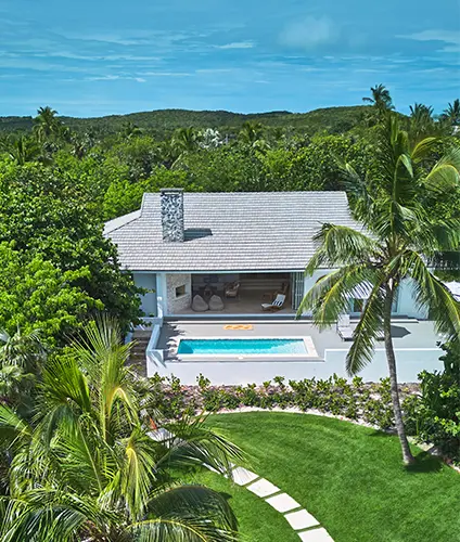 The Pineapple House at The Potlatch Club, Eleuthera, a 4-bedroom luxury villa, drone