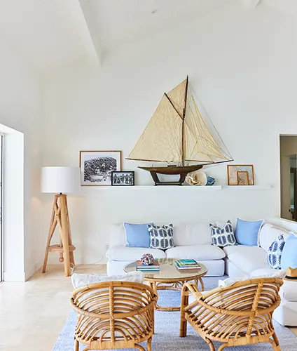 Living room at the Pineapple House at The Potlatch Club, Eleuthera, a 4-bedroom luxury villa