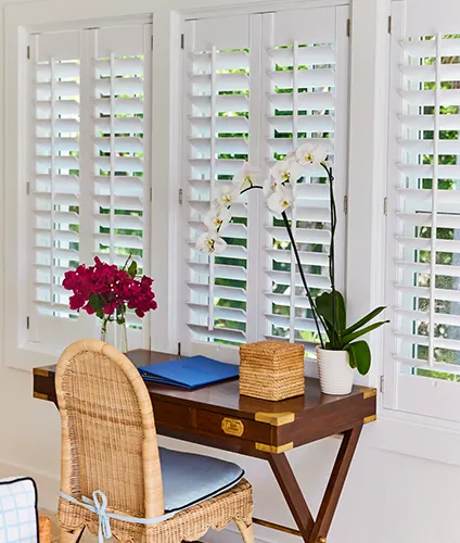 A Garden Suite writing desk at The Potlatch Club, Eleuthera