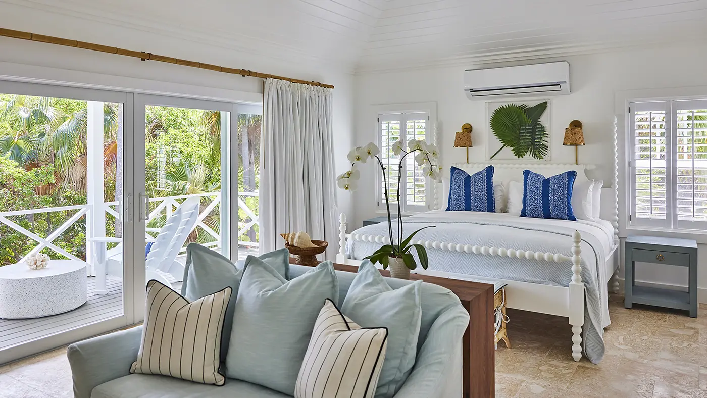 Garden-view Cottage Interior at The Potlatch Club, Eleuthera