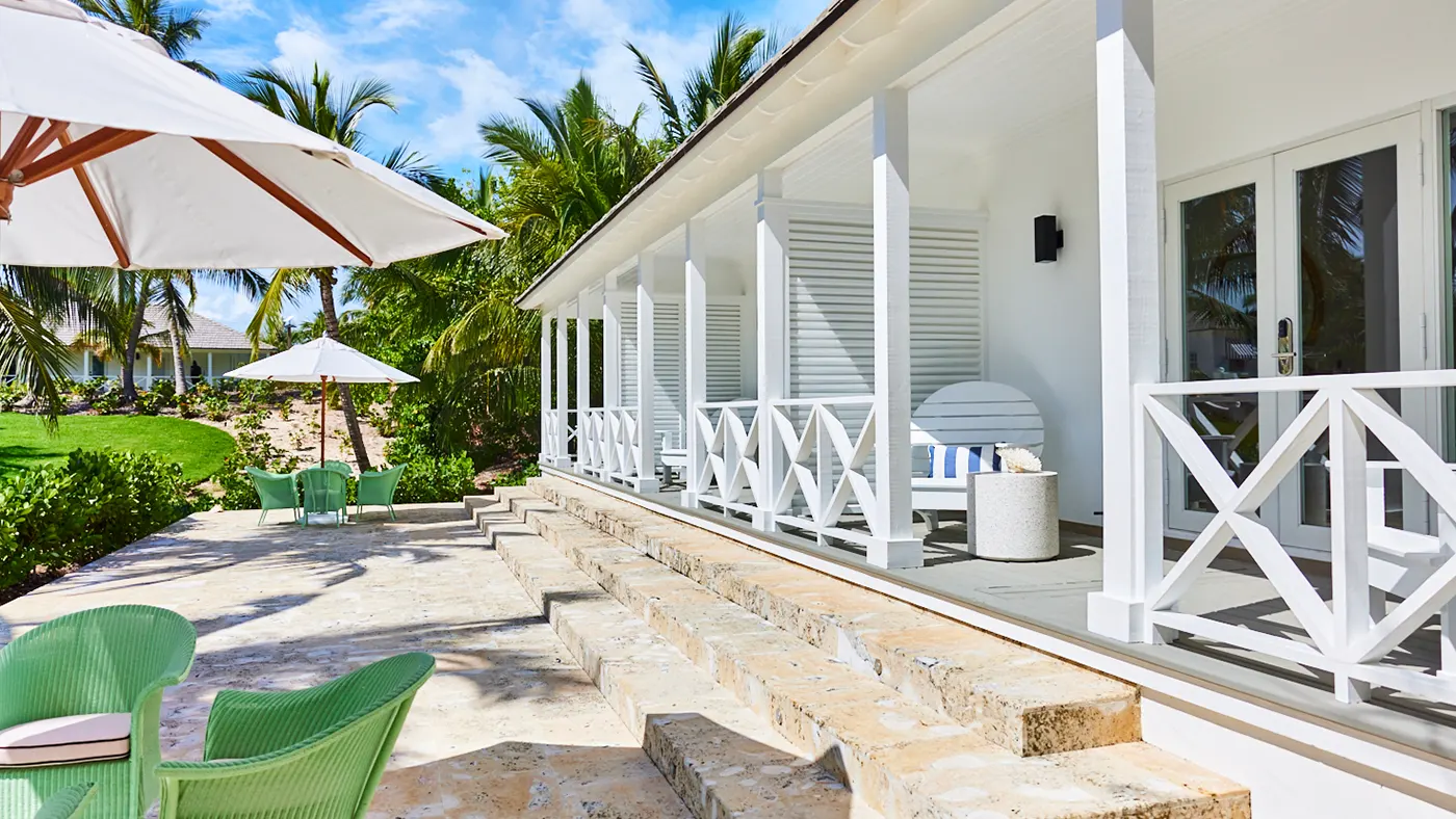 The Garden Suites terrace at The Potlatch Club, Eleuthera