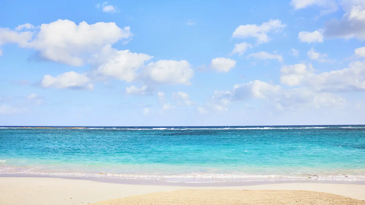 Looking out to sea from the pink sand beach at The Potlatch Club, Eleuthera