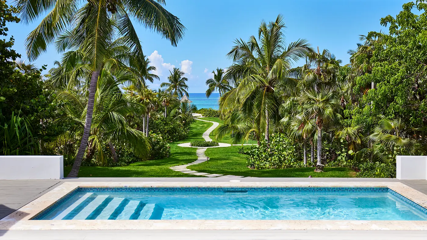 The Pineapple House at The Potlatch Club, Eleuthera, a 4-bedroom luxury villa, with sea views over the private pool