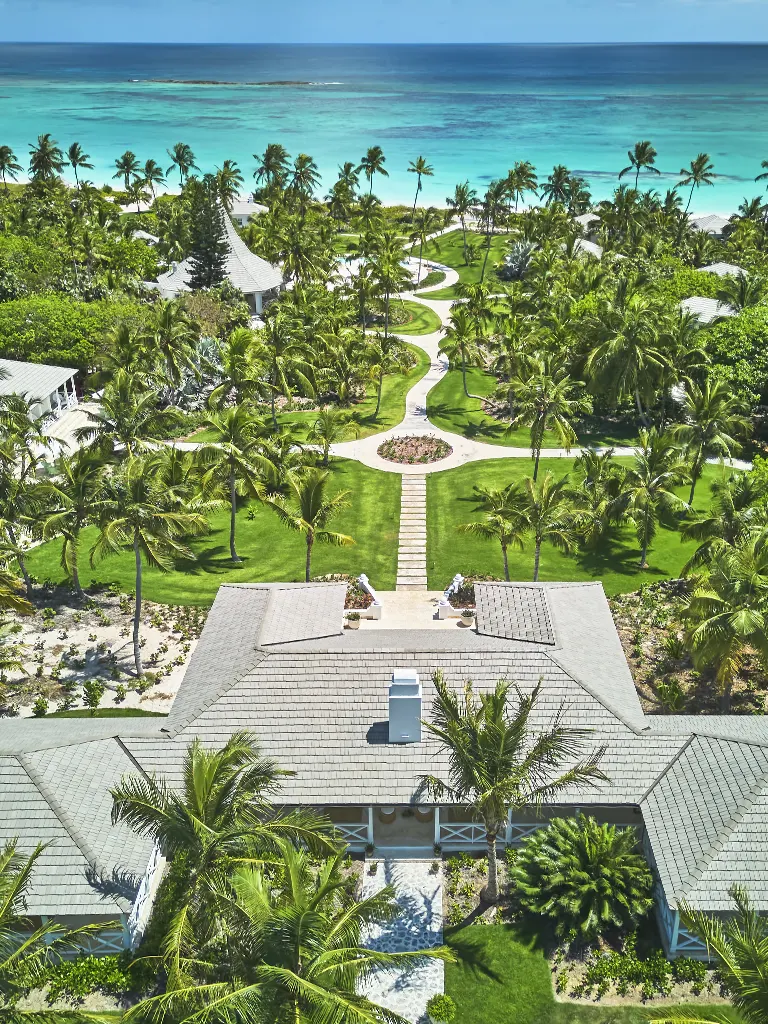 Drone over the Clubhouse at The Potlatch Club, Eleuthera