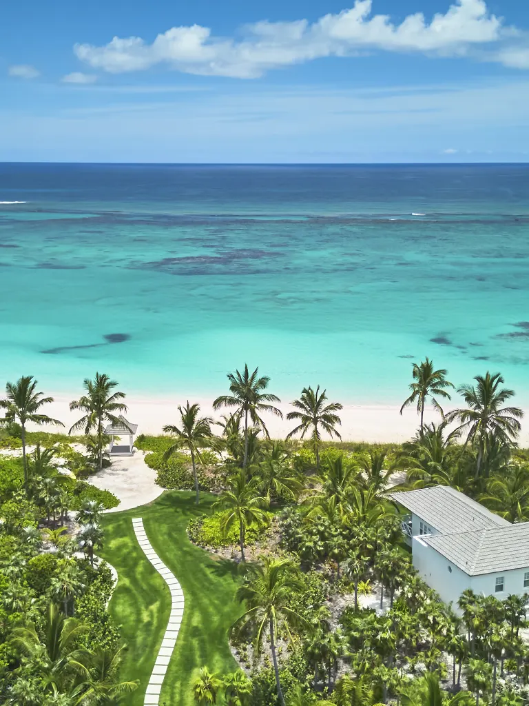 Pink Sands Cottage from above at The Potlatch Club, Eleuthera