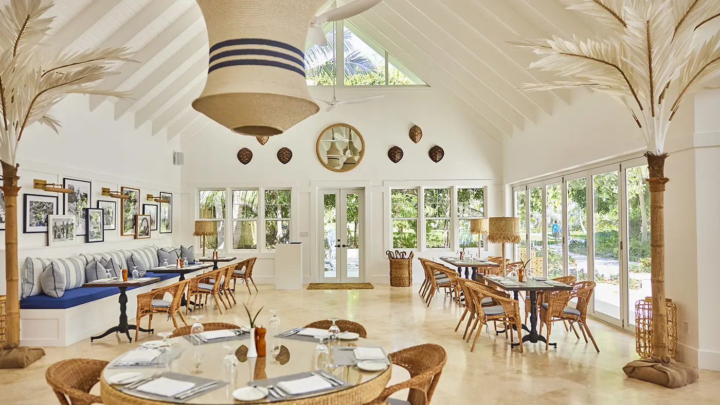 The Fig Tree resturant interior at The Potlatch Club Eleuthera