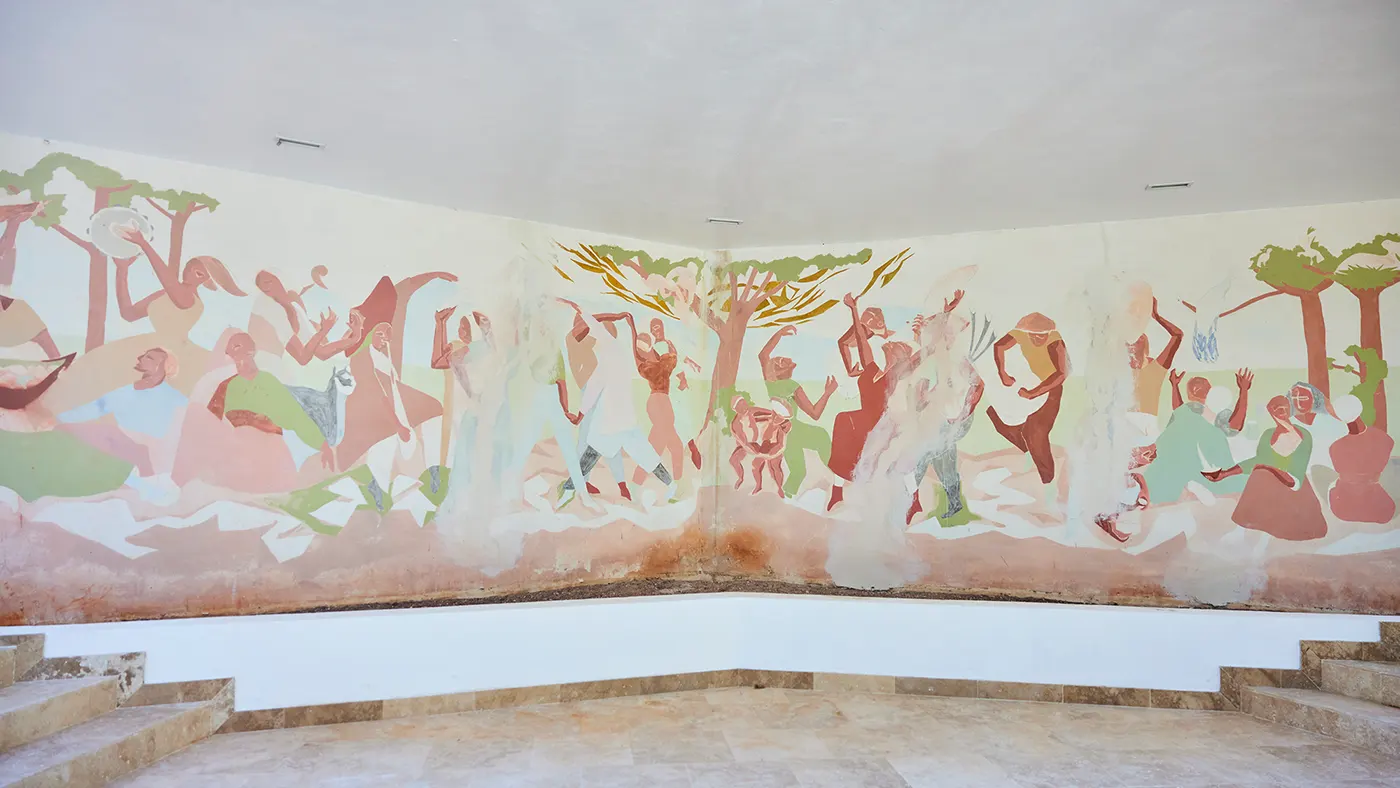 The mural by Raymond James Holman Nathanials at The Potlatch Club, Eleuthera